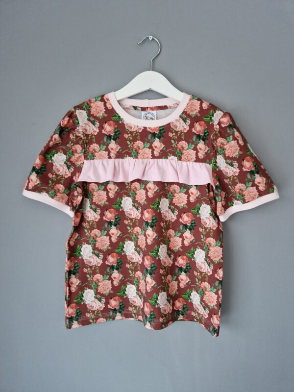 T-shirt med puffärm och volang + kjol storlek 140 - Image 2